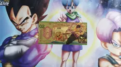 Billet gold dore One Piece Roronoa Zoro card carte Banknote Goodies Ticket 2 - Image 1