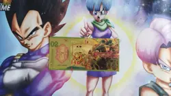 Billet gold dore One Piece Roronoa Zoro card carte Banknote Goodies Ticket 2 - Image 1
