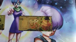 Billet gold dore One Piece Roronoa Zoro card carte Banknote Goodies Ticket 2 - Image 1