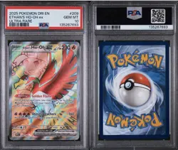 2025 POKEMON DRI EN-DESTINED RIVALS ULTRA RARE #209 ETHAN'S HO-OH EX PSA 10 - Image 3