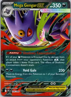 Mega Gengar ex #056/094 Holo Rare ME02: Phantasmal Flames Pokemon NM - Image 1