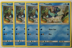 POKEMON 4X TOTODILE 18/73 SHINING LEGENDS COMMON NEAR MINT-PLAYSET - Image 1
