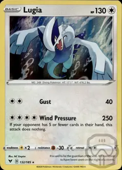 Lugia 132/185 Holo R Vivid Voltage Pokemon Holo NM/M - Image 3