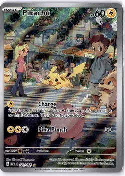 Pokemon Pikachu 173/165 Scarlet & Violet 151 Illustration Rare Full Art - Image 1