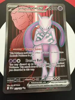 Pokemon TCG Team Rockets Mewtwo EX 213/182 Full Art Destined Rivals - Image 1