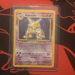 Pokemon Alakazam 1/102 Base Set Holo Rare 80 HP Ken Sugimori - Image 1
