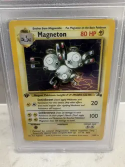 1999 Pokemon Fossil 1st Edition Magneton Holo #11 WOTC, PSA 8 TCG Slab UK Seller - Image 4