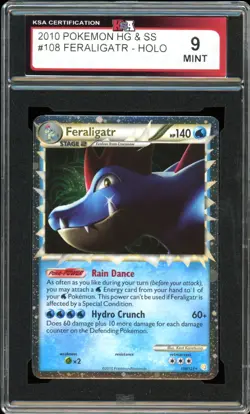 2010 Pokemon Heart Gold & Soul Silver #108 Feraligatr Prime Holo KSA 9 Mint - Image 1