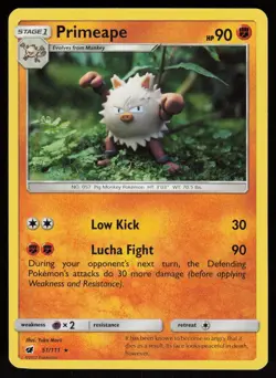 Primeape 51/111 Pokemon Crimson Invasion Rare Moderately Played - Image 1