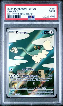 2024 POKEMON TEF EN-TEMPORAL FORCES ILLUSTRATION RARE #184 DRAMPA PSA 9 - Image 1