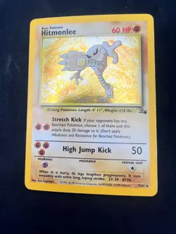 Hitmonlee 7/62 Fossil Holo WoTc Pokemon TCG MP - Image 3