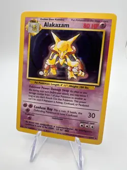 1999 Pokemon Base Set Alakazam Holo 1/102 WOTC LP Vintage Rare (C2) - Image 1