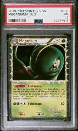 Meganium-Holo Pokemon Heartgold & Soulsilver 109 NM PSA 7 - Image 1