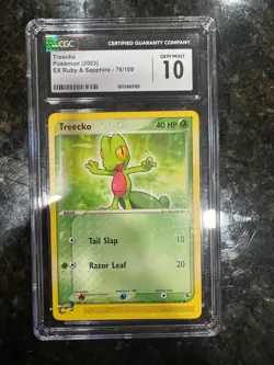 2003 Treecko 76/109 Pokemon EX Ruby and Sapphire Regular CGC 10 - Image 3