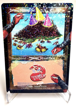 Deadpool MTG Secret Lair Pool Party Foil Island Mountain Land Chase Card NM-M - Image 1