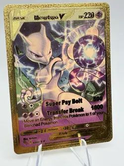 Mewtwo V Ultra Rare Gold Foil Fan Art Display Card 030/078 NM/M - Image 1