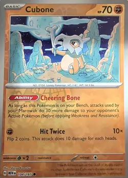 Cubone 104/165 Common 151 Pokemon Reverse Holo Near Mint - Image 1