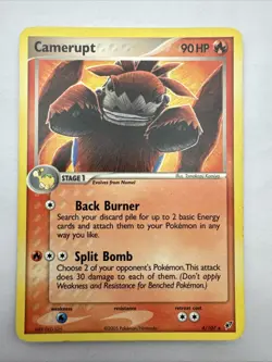 Pokemon TCG Camerupt EX Deoxys 4/107 Regular Rare Non Holo Exclusive Nintendo - Image 1