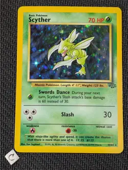 Scyther 10/64 - Jungle Unlimited Holo Rare Pokemon TCG LP - Image 1