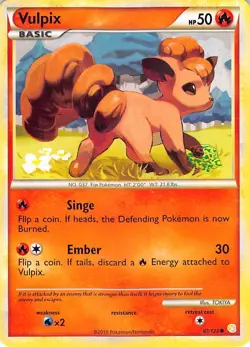 Vulpix 87/123 Common HeartGold & SoulSilver Pokemon Lightly Played - Image 1