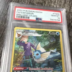 2022 Pokemon Full Arts Vaporeon Brilliant Stars. PSA 10 - Image 3
