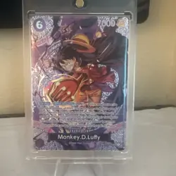 Bandai One Piece CCG Monkey.D.Luffy Foil 7000 Power Character Card - Image 1