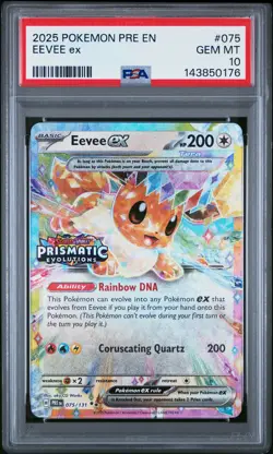 2025 POKEMON PRE EN-PRISMATIC EVOLUTIONS #075 EEVEE EX PSA 10 - Image 1