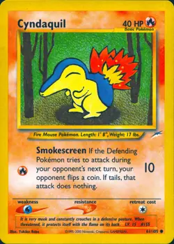 CYNDAQUIL 61/105 COMMON NEO DESTINY POKEMON UNLIMITED MP - Image 1