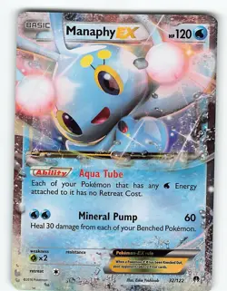 MANAPHY EX 32/122 HOLO RARE EX BREAKPOINT POKEMON NM - Image 2