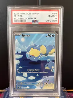 Pokemon TCG PSA 10 GEM MINT Illustration Rare Spheal Surging Sparks - Image 1