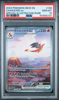 2023 POKEMON MEW EN-151 SPECIAL ILLUSTRATION RARE #199 CHARIZARD EX PSA 10 - Image 1