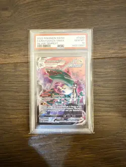 2022 POKEMON FA/RAYQUAZA VMAX SWORD & SHIELD SILVER TEMPEST #TG20 PSA 10 - Image 1