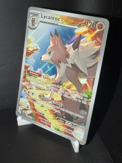 Pokemon TCG Lycanroc 166/159 Sv09: Journey Together Illustration Rare Holo 120HP - Image 3