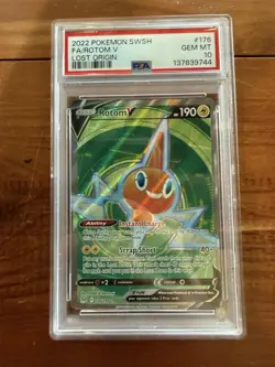 2022 POKEMON SWORD & SHIELD LOST ORIGIN #176 FULL ART/ROTOM V PSA 10 🔥🔥 - Image 1