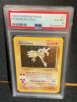 1999 Pokemon Fossil Hitmonlee Holo PSA 6 - Image 1