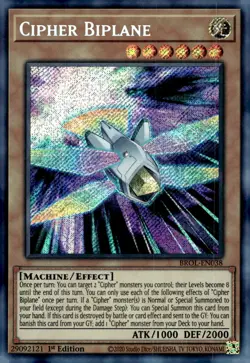 Yu-Gi-Oh! Cipher Biplane 1st Ed. BROL-EN038 Secret Rare NM/LP x1 - Image 1