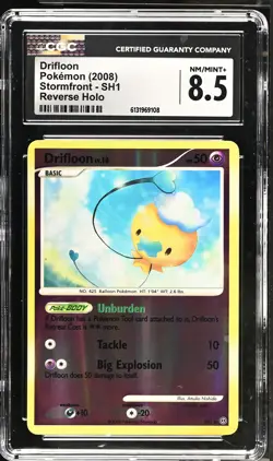 CGC 8.5 NM/MINT+ Drifloon SH1 Reverse Holo Stormfront Pokemon Card - Image 1
