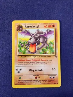 Pokemon Card Aerodactyl Fossil Unlimited Rare Regular (Non-holo) 16/62 LP - Image 1