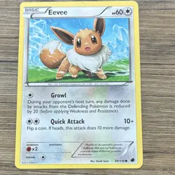 Pokemon Eevee Plasma Freeze Common 89/116 Basic 60 HP English Card 2013 - Image 1