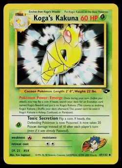 Pokemon Card Gym Challenge Koga's Kakuna 47/132 Uncommon - Image 1