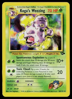 Pokemon Card Gym Challenge Koga's Weezing 50/132 Uncommon - Image 1