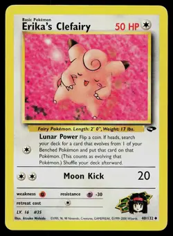 Pokemon Card Gym Challenge Erika's Clefairy 40/132 Uncommon - Image 1