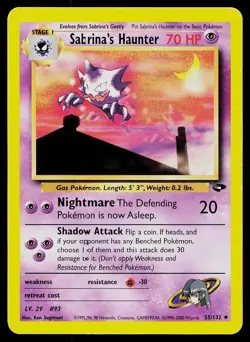 Pokemon Card Gym Challenge Sabrina's Haunter 55/132 Uncommon - Image 1
