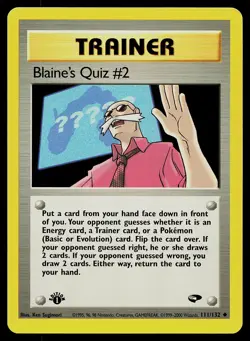 Pokemon Gym Challenge 111/132 Blaine's Quiz #2 1st Edition Pokemon Card - Image 1