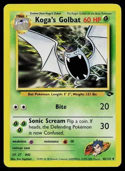 Pokemon Card Gym Challenge Koga's Golbat 46/132 Uncommon - Image 1