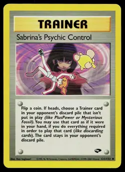Pokemon Card Gym Challenge Sabrina's Psychic Control 121/132 Uncommon - Image 1