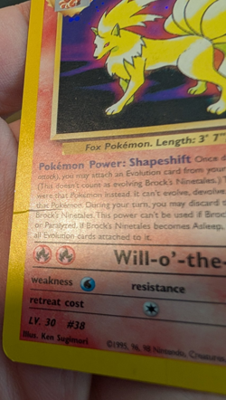 Pokemon Card Brock's Ninetales 3/132 Gym Challenge Holo - MP Holo Bleed & SWIRL - Image 5