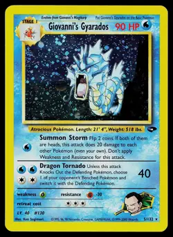 Pokemon Card Gym Challenge Giovanni's Gyarados 5/132 Rare Holo - Image 1