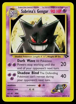 Pokemon Card Gym Challenge Sabrina's Gengar 29/132 Rare - Image 1