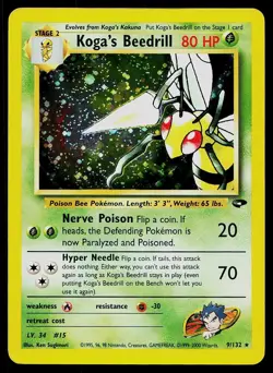 Pokemon Card Gym Challenge Koga's Beedrill 9/132 Rare - Image 1